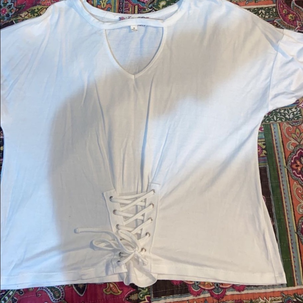 white crop top